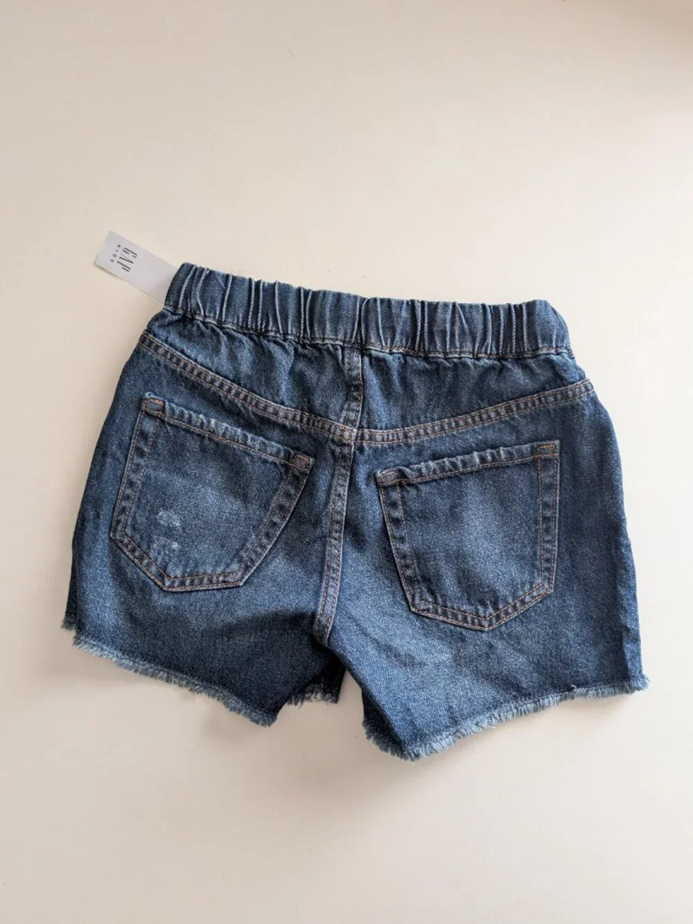 Gap KIDS - Girls Jean Shorts - Frayed, Elastic and Drawstring Waist - Size L